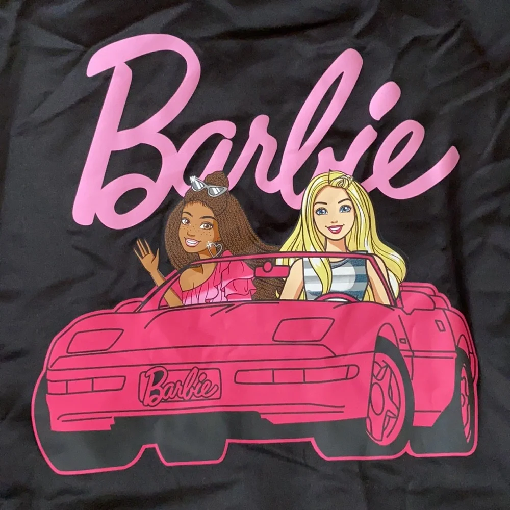 Barbie | Limited Edition Satin Bomber Jacket Corvette Graphic Black Pink (XL)